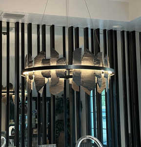 Lustre suspendu industriel vintage en fer noir pour salon, style luxe - Product Image 4