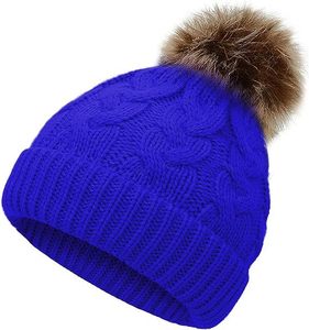 Gorro de Punto de <span class=keywords><strong>Invierno</strong></span> para Mujer, Diseño de Calavera con Pelo Sintético, Estilo Playa, Camuflaje, <span class=keywords><strong>2023</strong></span> - Product Image 4