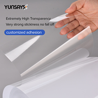 Autocollant en vinyle PET transparent vierge imprimable pour imprimante jet d'encre/Memjet, 210 mm, à gratter, adhésif cosmétique, étiquette personnalisable