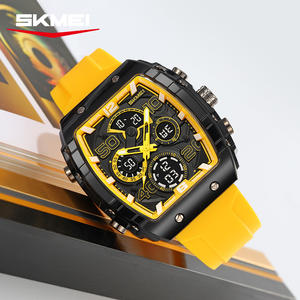 Reloj de cuarzo con logotipo personalizado OEM, caja cuadrada de PC, resistente al agua 3ATM, movimiento japonés, reloj deportivo de silicona para exteriores para hombre - Product Image 4