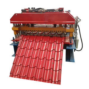 In <span class=keywords><strong>China</strong></span> Hergestellte Farbstahl-Fliesenformmaschine Rollladenmaschine Bambus-Glasur-Herstellungsmaschine - Product Image 1