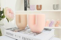 Moderne Heimdekoration benutzerdefinierter Duft geometrische gestreifte Kunst duftkerze Geschenk U-förmige aromatische Kerzen