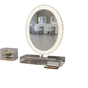 Miroir LED anti-buée éclairé, style Art Déco, mural, à commande tactile, lumière de maquillage moderne pour salle de bain - Product Image 1