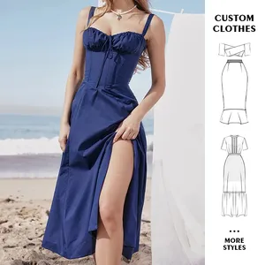 Fashion New Arrivals Elegant Formal Custom Lady Sexy Maxi Evening Dress For Women Clothing Prom Solid Bodycon Casual Dresses