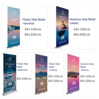 Rangka Banner Gulung Tipe E, Rangka Display Iklan dan Promosi Portabel dari Aluminium Alloy, Rangka Poster Aluminium yang Dapat Ditarik