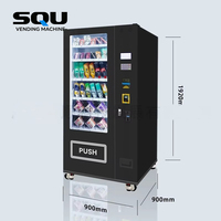 Distributeur automatique 24h pour couloirs de campus en Amérique du Nord, avec fenêtre transparente noire, solution de vente en libre-service, capacité 150-200, 4G