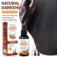 Disaar Polygonum Multiflorum Huile d'Amande Spray Capillaire Naturel pour Noircissement et Réparation des Dommages, Restauration de la Couleur, Cheveux Noirs