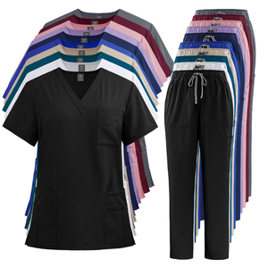 VIAOLI Uniformes chirurgicaux unisexes d'hôpital personnalisés costumes femmes col en V haut <span class=keywords><strong>pantalon</strong></span> droit soins infirmiers salon médical ensembles uniformes - Product Image 5