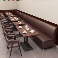 Ensemble de sièges de restaurant en cuir PU moderne avec table pour café, bistrot, bar, hôtel, usage commercial, durable et facile à nettoyer