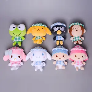 Heißer Verkauf Japanisches neues Mädchen Herz Sanrio Gitters erie Melodie Kuromi Cinna moroll Gemini Plüsch puppe kleiner Anhänger zum Verkauf