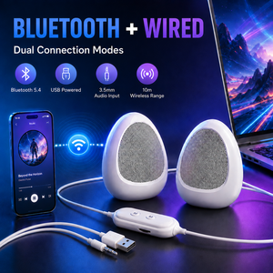 Altavoces para Computadora 2.0 Canales, Alimentación USB, Sonido Estéreo con Cable para PC/Laptop, Control Táctil - Product Image 3