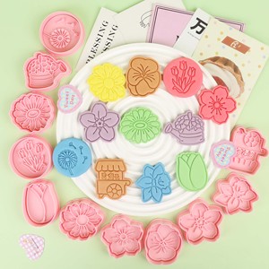 Moule à biscuits imprimé 3D en plastique écologique, série fleurs, motifs cerisier et <span class=keywords><strong>marguerite</strong></span>, pour pâte à modeler DIY - Product Image 2