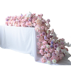 ピンクシルクリアルなローズウェディングガーランド & テーブルセンターピースクリスマスとウェディングデコレーション手作り耐久性のある花 - Product Image 6