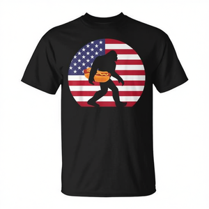 Camiseta con Gráfico de Bandera Americana y Hot Dog para Adultos, Unisex, Manga Corta, Cuello Redondo, Algodón, Patriótica, Informal, con Estampado Serigrafiado - Product Image 2