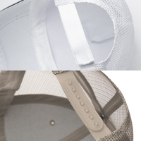 Sombrero personalizado de red de malla liso en blanco bordado con 6 paneles de gancho y bucle de verano para hombre, gorra de camionero