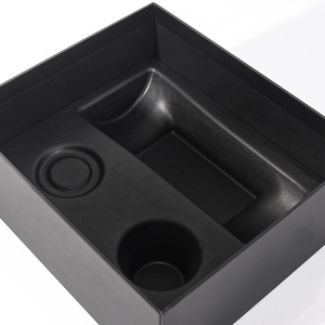 Caja de Embalaje Profesional para Agitadores, Caja de Papel Negra Personalizada con Inserto de Pulpa Ecológica y Banda Decorativa con Estampado de Lámina de Lujo - Product Image 3