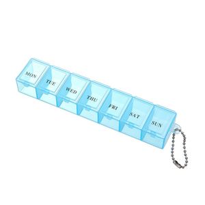 Mini porte-clés pilulier en plastique tendance, vente en gros, étui à pilules portable de voyage pour 7 jours, organisateur hebdomadaire, petite boîte à pilules en plastique avec porte-clés - Product Image 5