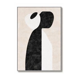 Peinture abstraite en noir et blanc sur toile texturée, grande œuvre d'art murale pour la décoration du salon et de la chambre à coucher, vente en gros - Product Image 6