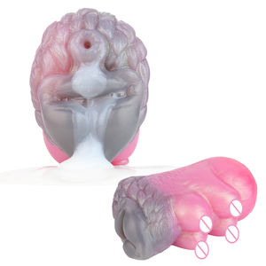 GEEBA animale lupa fantasia due canali pene Stroker Silicone maschio masturbatore realistico Vagina testurizzato tasca figa giocattolo del sesso - Product Image 1