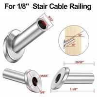 Protectores de Cables Angulares de Acero Inoxidable 316, Accesorios de Transición para Cables de 1/8"-3/16", Piezas para Barandillas de Escaleras y Balaustradas