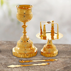 Ensembles de calices en laiton - Fournitures religieuses faites à la main pour l'église CH22149 - Product Image 1