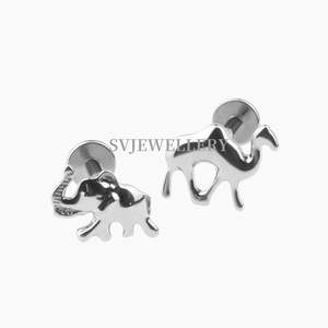 Moda Animal Piercing joyería <span class=keywords><strong>elefante</strong></span> internamente roscado labio Labret titanio cuerpo joyería pendientes al por mayor - Product Image 2