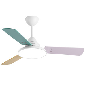 <b>Ceiling</b> <b>Fan</b> Light With Colorful Wooden Blades Led Light For Bedroom Living Room Fixed Blade Design - Product Image 3
