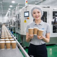 Gobelets à café en papier kraft à double paroi imprimés sur mesure avec couvercles, isolés thermiquement, en papier ondulé gaufré pour boissons chaudes
