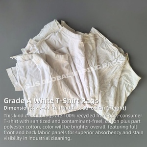 <b>Industrial</b> Cotton Waste Rags White T-Shirt Rags 100% Cotton Rags <b>Wiping</b> Cloths for <b>Industrial</b> Use Machine Workshop - Product Image 2