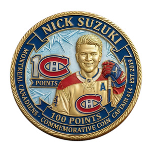Pièce commémorative Suzuki 100 points, en relief coloré, artisanat métallique, souvenir pour les fans de hockey - Product Image 2
