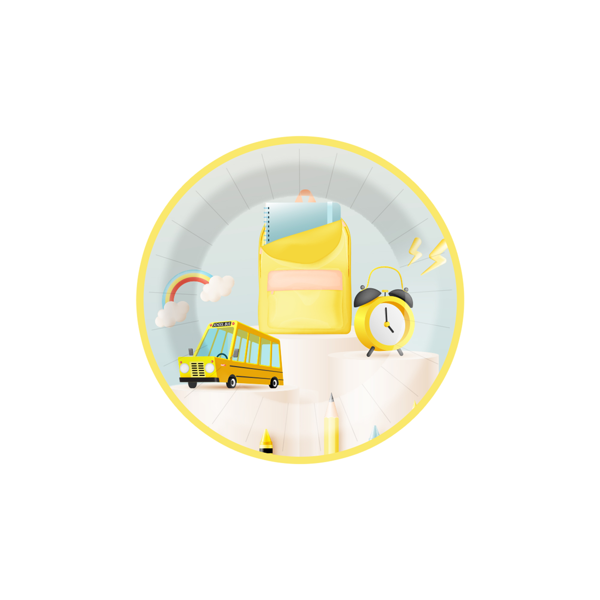 Plato de papel de 7 pulgadas * 8 piezas