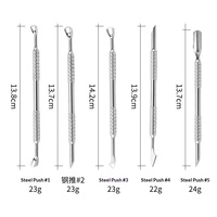 Pousse-ongles russe double tête en acier inoxydable à motif diamant, pour le retrait des cuticules et l'art des ongles, outil de beauté