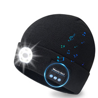 Deportes de invierno cálido Bluetooth 5,0 auriculares inalámbricos música sombrero gorro Unisex Bluetooth Led música Gorro con luz