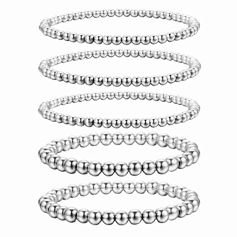 European American Hot Sale CCB Elastic Bracelet Fashion Simple Beaded Bracelet INS Style Enewton Bracelets for Women