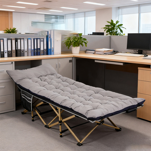 Reclining <b>Foldable</b> Bed With <b>Mattress</b> Steel Frame Modern Design Outdoor Portable Camping Bed and Cot M01039 Folding Bed With Matt - Product Image 5