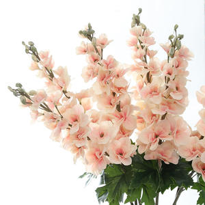 W-A0197 Bouquet artificiel de fleurs violettes, fausses fleurs de delphinium, fleurs artificielles au toucher réel, fleurs blanches, décoration de mariage - Product Image 5