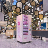 Distributeur automatique de bijoux pour cils Pink Beauty, écran tactile LCD LED, graphismes personnalisés, SDK, conforme ADA, paiement multiple