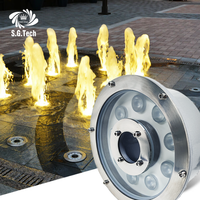 Projecteurs LED RGB sous-marins Water Crown Commercial Auto Change IP68 étanches en acier inoxydable écologiques pour fontaines