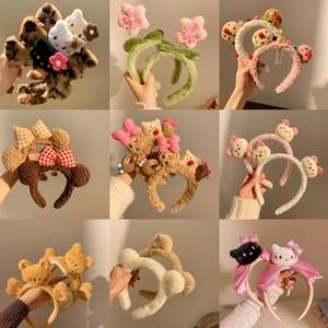 ที่คาดผมรูปหมีน่ารักของผู้หญิงที่คาดผมปิ่นปักผมแบบตลกใหม่ฤดูใบไม้ร่วงฤดูหนาวผ้ากำมะหยี่อุปกรณ์ล้างหน้าพิเศษสำหรับทารก - Product Image 2