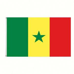 Drapeaux en polyester imperméables écologiques aux couleurs vives 3X5 pieds, bannières en tissu textile, drapeaux sportifs <span class=keywords><strong>rouge</strong></span> jaune vert étoiles, logo numérique - Product Image 1