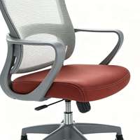 Chaise de bureau ergonomique de direction moderne à dossier mi-haut en maille, réglable en hauteur et pivotante, haut de gamme, avec pièces en acier et plastique