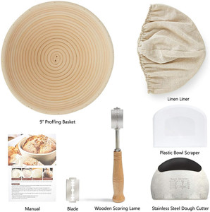 Panier de fermentation en <span class=keywords><strong>paille</strong></span>, grand panier à pain rond en bois, bols à pâte en bois, récipient de fermentation en forme de cœur, fournitures pour le levain - Product Image 4