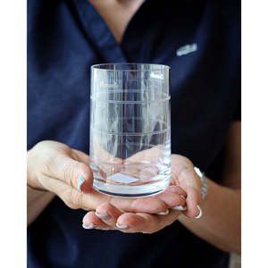 Verres en cristal modèle Synphonie Christofle, gobelets en acier inoxydable - Product Image 1
