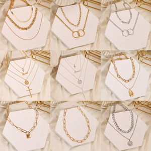 Pendentifs à breloques plaqués or, cadeaux créatifs, bonne chance, collier en alliage pour femmes, bijoux pour filles, vente en gros - Product Image 2