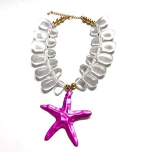 אופנה חדשה שקופה שרשרת חרוז גדול שקופים כוכב ים קסם צבע חדש של חיות ים תליון נשים חג - Product Image 3