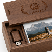 Boîte à album gravée artisanale en bois massif de qualité supérieure, écologique, avec logo personnalisé, pour la photographie de mariage, souvenir, rangement