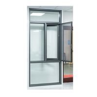 Fenêtre en aluminium Prima, moderne et fonctionnelle pour la construction de maisons, avec double vitrage, style combiné à battant et fixe