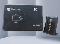 Doble frecuencia NFC Skimmer tarjeta Keyfob lector proximidad 13,56 MHz IC y 125Khz ID RFID escritorio USB lector de tarjetas FC Writer Windows