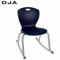 Chaise d'étudiant moderne en plastique bleu marine, pliable, durable, avec design empilable pour l'école, la salle de sport, l'hôpital, la chambre et l'extérieur