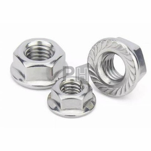 Écrou hexagonal à bride UNC UNF 6 # -32 8 # -32 10 # Écrous à bride dentelés Spinlock de -24 à 1/2-13, acier inoxydable 304/316, écrou de blocage - Product Image 1